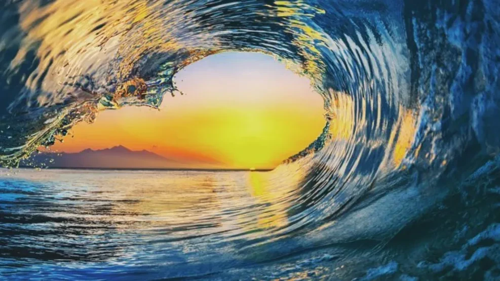 An image of a barrel of a wave